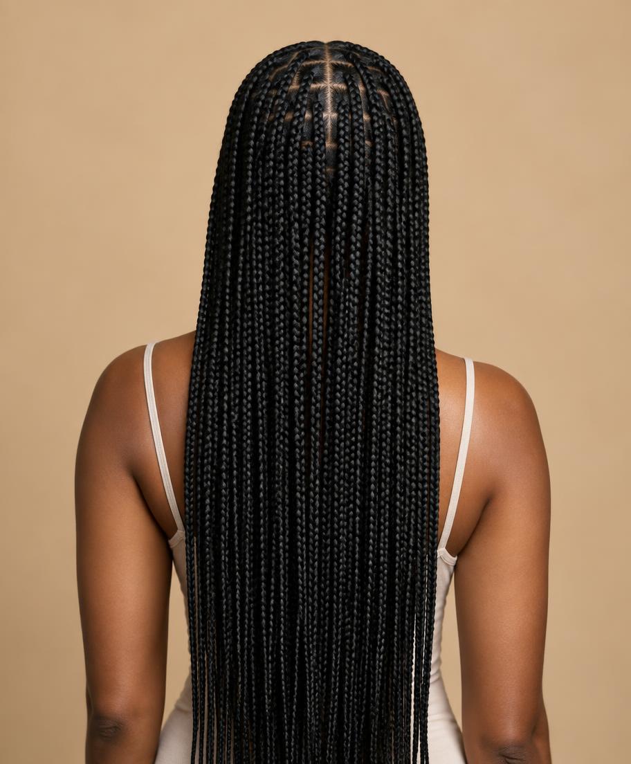 Knotless braids vistas por trás